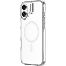 iPhone 16 Plus Neo Hybrid Magsafe Şarj Özellikli Şeffaf Manyetik Silikon Kılıf
