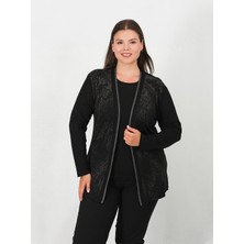 Lanze Içi Kısa Kol Bluzlu Siyah Ceketli İnce Takım 5201T Kadınlar İçin Şık ve Rahat Seçim