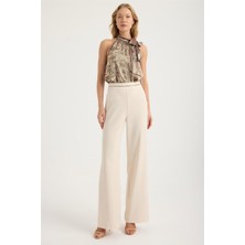 Bel Manşetli Zincir Şeritli Pantolon