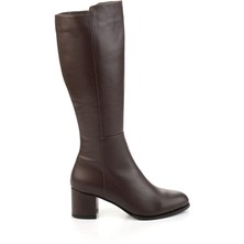 Kahve Hakiki Deri Kadın Çizme K03208072003