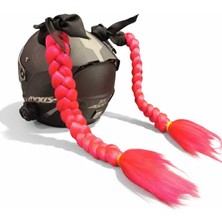 Gaia Ride Motopony Kadın 3m Ikili Örme Kask Saç Aksesuarı Siyah Fusia