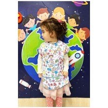 3-7 Yaş, Family Kısa Kollu, Sıvı Geçirmez Önlük, Makinede Yıkanabilir, Boya, Oyun ve Yemek Zamanı