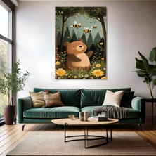 Kanvas Tablo Ev Ofis Duvar Tablosu Sevimli Ayı ve Arı Yeni Ev Hediyesi Kanvas Ev Dekoru