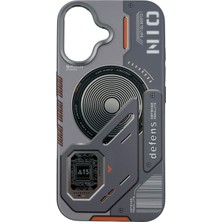 Dijital İndirim iPhone 16 Uyumlu Nio Magsafe Matte Armor Kılıf (Gri)