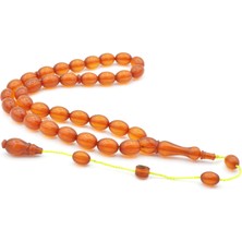 Hikmet Al Said Imzalı Beyzi Kesim Sarı Sıkma Kehribar Tesbih