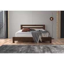 Palma Ithal Ladin Masif Ahşap Karyola Ceviz 150 x 200