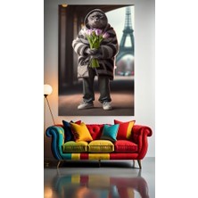 Üzgün Kedi V11 Ev Duvar Salon Güzellik Salonu Ofis Dükkan Dekarasyon Kanvas Tablo