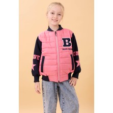 Kız Çocuk Içi Peluşlu Kapitone Kolej Ceket – Gülkurusu