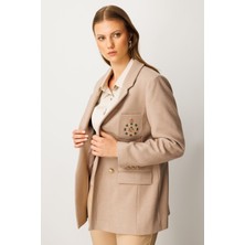 Ekol Cebi Armalı Büyük Beden Ceket Vizon 05571