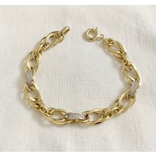 By Devli Taşlı Hallow Spor Altın Bileklik