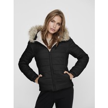 Only Onldogukan Fur Padded Kadın Siyah Mont