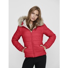 Only Onldogukan Fur Padded Kadın Kırmızı Mont