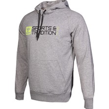 Hummel Flume Erkek Gri Baskılı Kapüşonlu Sweatshirt