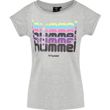 Hummel Catty Kadın Gri Baskılı Bisiklet Yaka Tişört