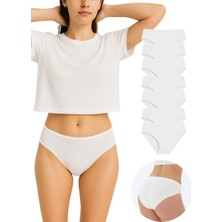 Pamora Kadın Külot Pamuklu Likralı Beyaz Renk 7’li Paket İç Giyim