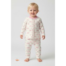 Pembe Güneş Desenli Bebek Pijama Takımı 9-12 Ay | Uzun Kollu Unisex Uyku Takımı 2'li Bebek Takım