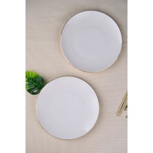 Tabak Evi Porselen Natura Altın Yaldız Pasta Tabağı 20,50CM 2 Li