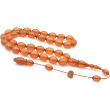 Ayhan Turan Imzalı Beyzi Kesim Sarı Sıkma Kehribar Tesbih