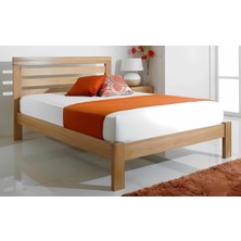 Eva Ithal Çam Masif Ahşap Başlıklı Karyola 120X200