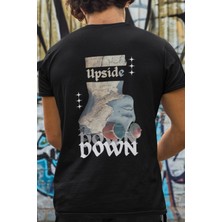 Wisipi Upside Unisex Ağır Pamuklu Tişört - Grafikli Tişört, Günlük Giyim, Erkek Için Hediye