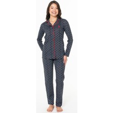 U.s Polo 20144  Bayan Uzunkol Pijama Takımı