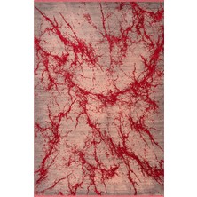 Art AT003J Kırmızı Halı Modern Desen Triko Akrilik Viskon Boyama Yüksek Sıklık Ipek Serisi