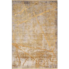 Art AT001S Sarı Halı Modern Desen Triko Akrilik  Viskon Boyama Yüksek Sıklık Ipek Serisi