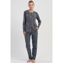 Pamuklu Kadın Tamamı Düğmeli Uzun Kol Pijama Takım
, 503236