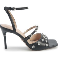 Nine West Siyah Kadın Topuklu Sandalet 5pr PU Malzeme ile Şık ve Konforlu Tasarım