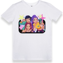 K-Pop Huntrix Baskılı Tasarım Çocuk Genç T-Shirt