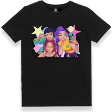 K-Pop Huntrix Baskılı Tasarım Çocuk Genç T-Shirt