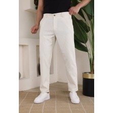Erkek Casual Slim Fit Cord Desenli Kumaş Pantolon