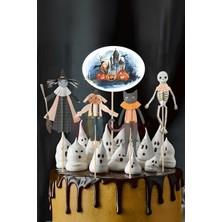 Çok Renkli  Halloween Temalı Pasta Süsü