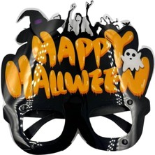 Turuncu  Happy Halloween Yazılı Parti Gözlüğü