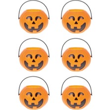 Turuncu  Bal Kabağı Figür 6'lı Halloween Parti Mumluğu