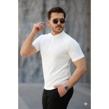 Erkek Kısa Kollu Hakim Yaka Önü Düğmeli Viskon Bluz