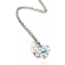 Swarovski taşlı kalpli gümüş aşk kolyesi