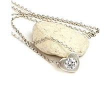 Swarovski taşlı gümüş minimal kalp kolye