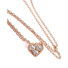 Swarovski Taşlı 925ayar Gümüş Rose Tek Taş kolye