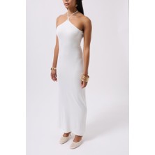 Çapraz Askılı Maxi Elbise