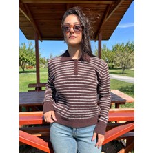 Vazıradk Çizgili Polo Yaka Kazak