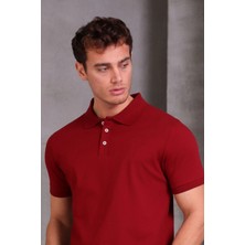 Erkek Slim Fit Pamuklu Yumuşak Doku Nefes Alan Kumaş Yakalı Tişört