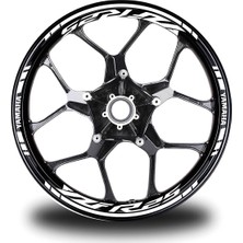 Yeni Özel  Motosiklet Jant Şeridi Yzf R25 Yamaha Uyumlu Beyaz-Beyaz Sağ/sol-Ön/arka