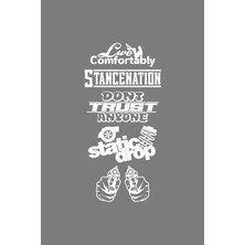 Oto Arka Cam Özel Yeni Sticker Model 61 Ingilizce Beyaz 40*20 cm