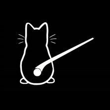 Minnoş Kedi Oto Arka Cam Sticker Beyaz 30 x 19 cm