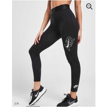 Leggings High Rise Yüksek Belli Pamuk Polyester Ince Siyah Tayt Ct