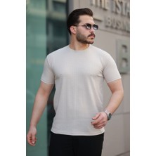 Erkek Kısa Kollu Zigzag Desenli T-Shirt