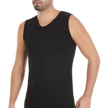 Yıldız Çamaşır Erkek 6'lı Siyah Modal V Yaka Sıfır Kol Atlet