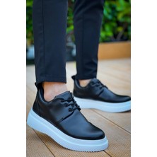 Kb-X3  Kuback Siyah Cilt  Bağcıklı  Günlük Erkek  Ayakkabı