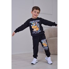 Pjk2i Capy Baba Desenli 2 Ip %100 Pamuk Erkek Çocuk Eşofman Takımı 3-10 Yaş 8233